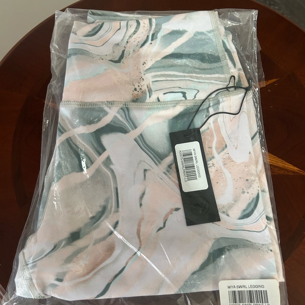 Miya Swirl Leggings - Pink and Gray
